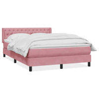 Produktbild för Ramsäng med madrass rosa 160x220 cm sammet