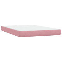 Produktbild för Ramsäng med madrass rosa 160x220 cm sammet