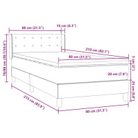 Produktbild för Ramsäng med madrass ljusgrå 80x210 cm sammet