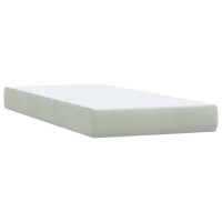 Produktbild för Ramsäng med madrass ljusgrå 80x210 cm sammet