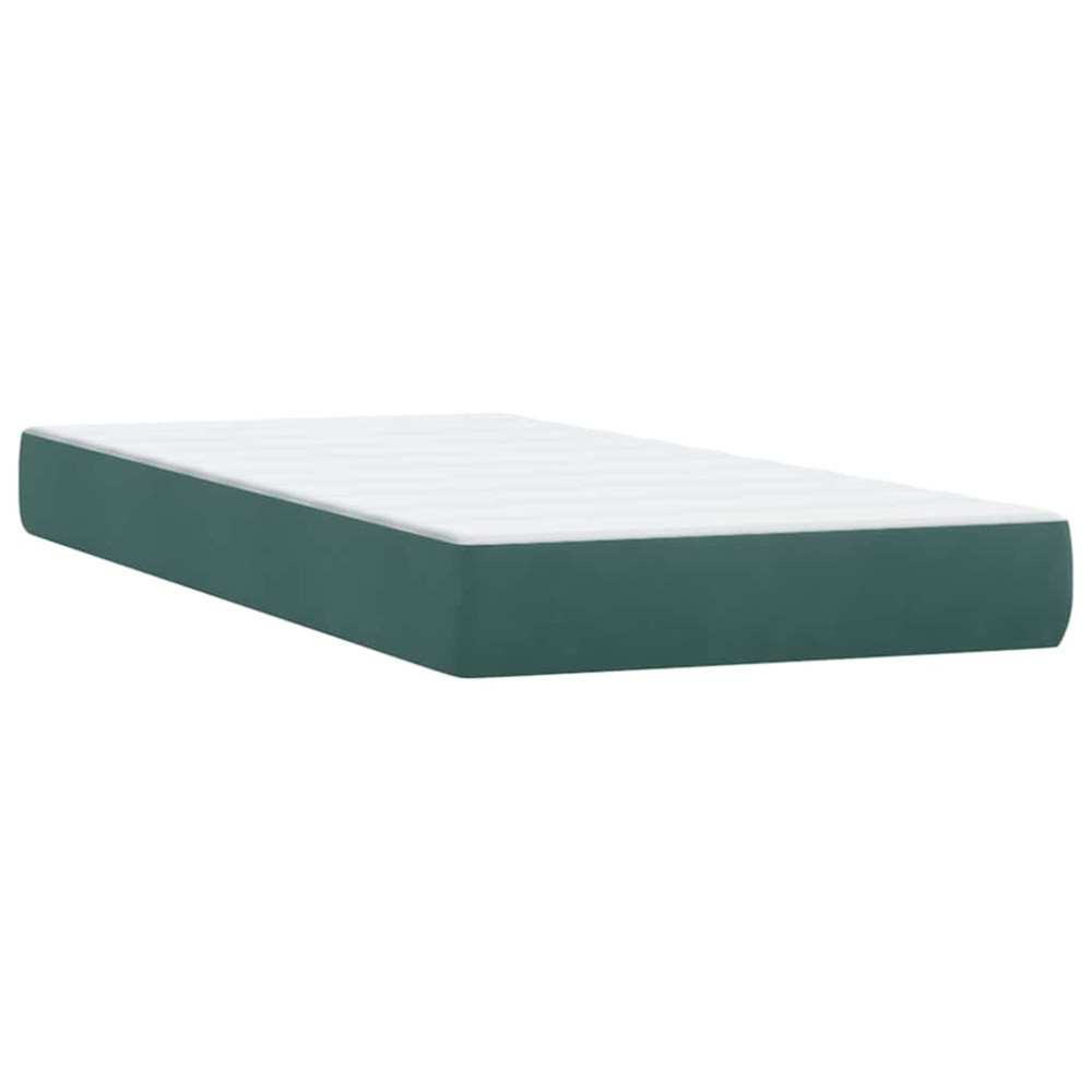 Produktbild för Ramsäng med madrass mörkgrön 80x220 cm sammet