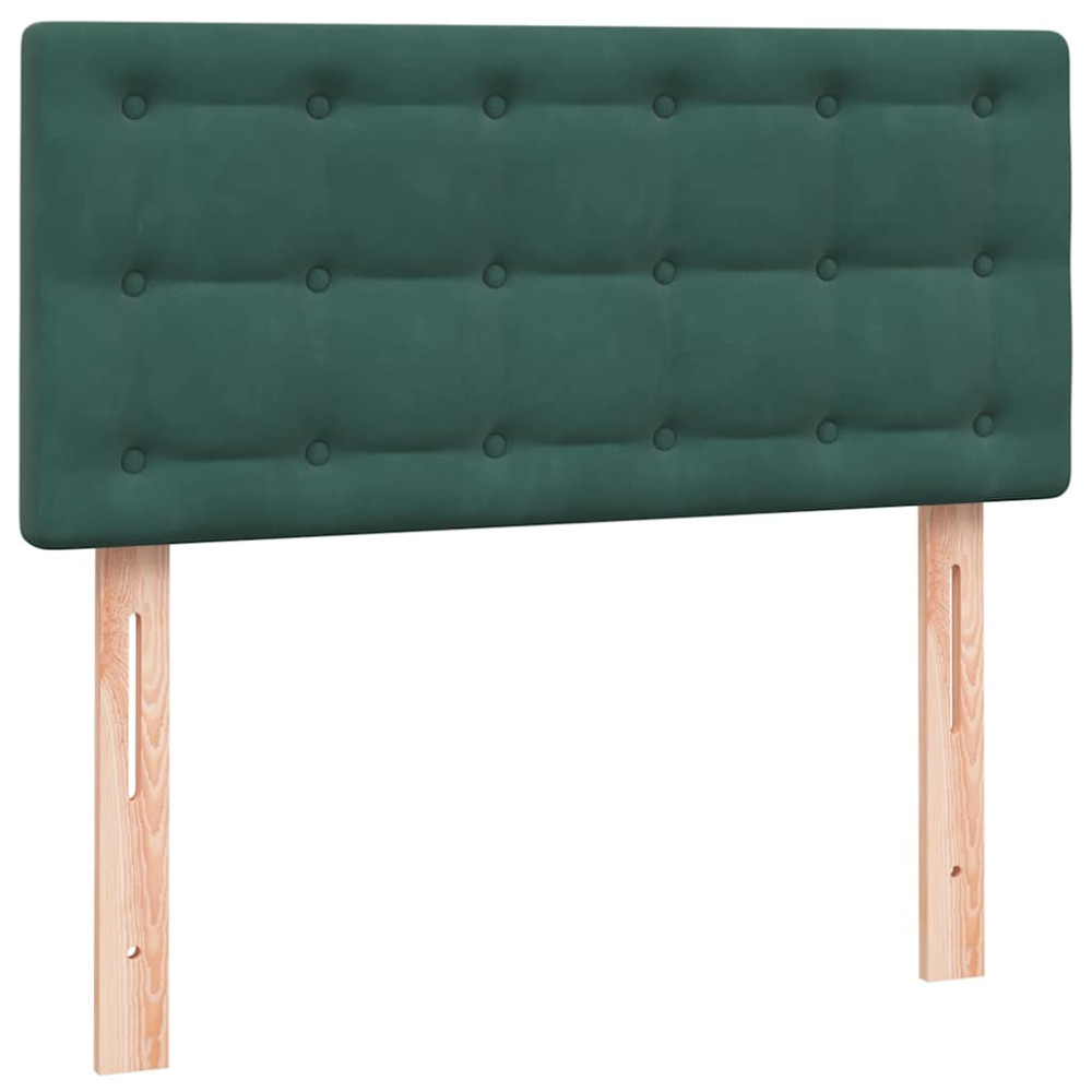 Produktbild för Ramsäng med madrass mörkgrön 80x220 cm sammet