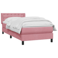 Produktbild för Ramsäng med madrass rosa 80x220 cm sammet