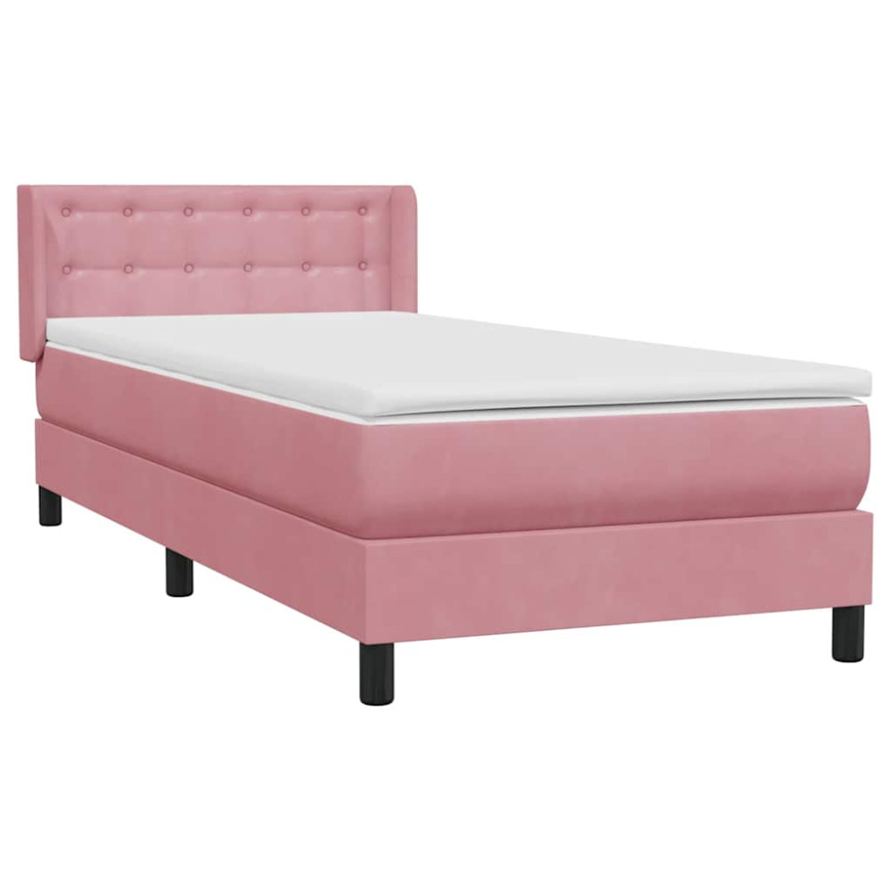 Produktbild för Ramsäng med madrass rosa 80x220 cm sammet