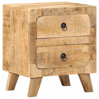 Produktbild för Sängbord 2 st 40x32x46 cm massivt trä grov mango