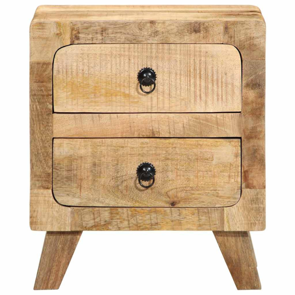 Produktbild för Sängbord 2 st 40x32x46 cm massivt trä grov mango