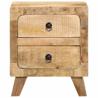 Produktbild för Sängbord 2 st 40x32x46 cm massivt trä grov mango