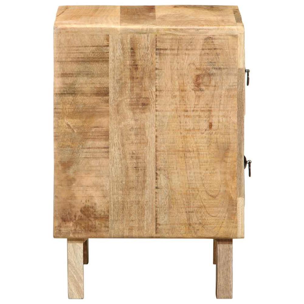 Produktbild för Sängbord 2 st 40x32x46 cm massivt trä grov mango