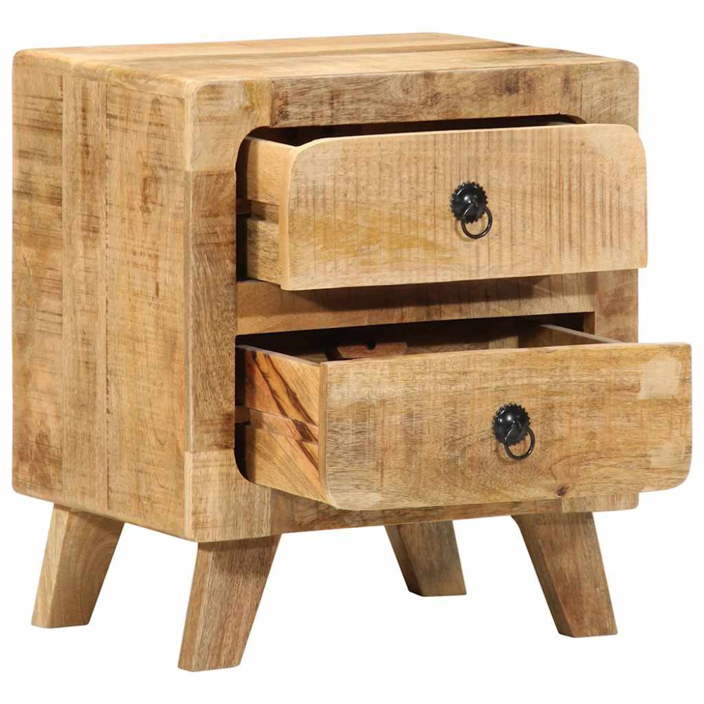 Produktbild för Sängbord 2 st 40x32x46 cm massivt trä grov mango