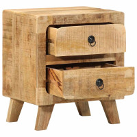 Produktbild för Sängbord 2 st 40x32x46 cm massivt trä grov mango