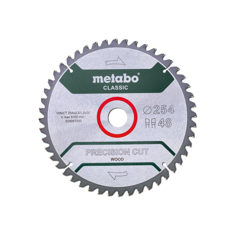Produktbild för Metabo Classic Precision Cut Wood - cirkelsågblad - för trä, plywood, mjuka träslag, lövträ, träfanér, MDF-skiva, kompositmaterial, obehandlad spånplatta
