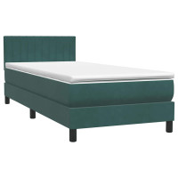 Produktbild för Ramsäng med madrass mörkgrön 80x220 cm sammet