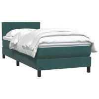 Produktbild för Ramsäng med madrass mörkgrön 80x220 cm sammet