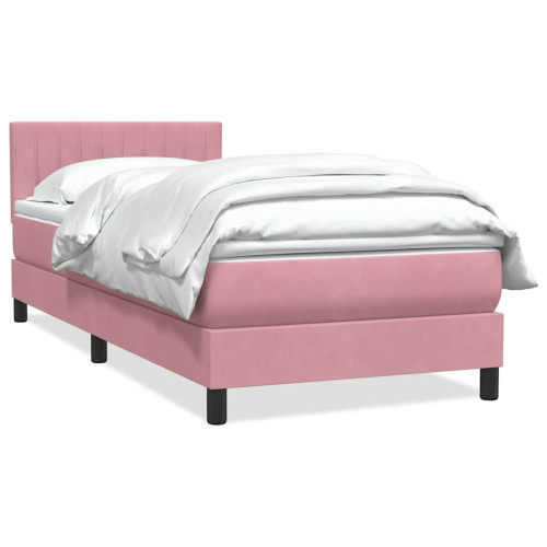 vidaXL Ramsäng med madrass rosa 80x220 cm sammet