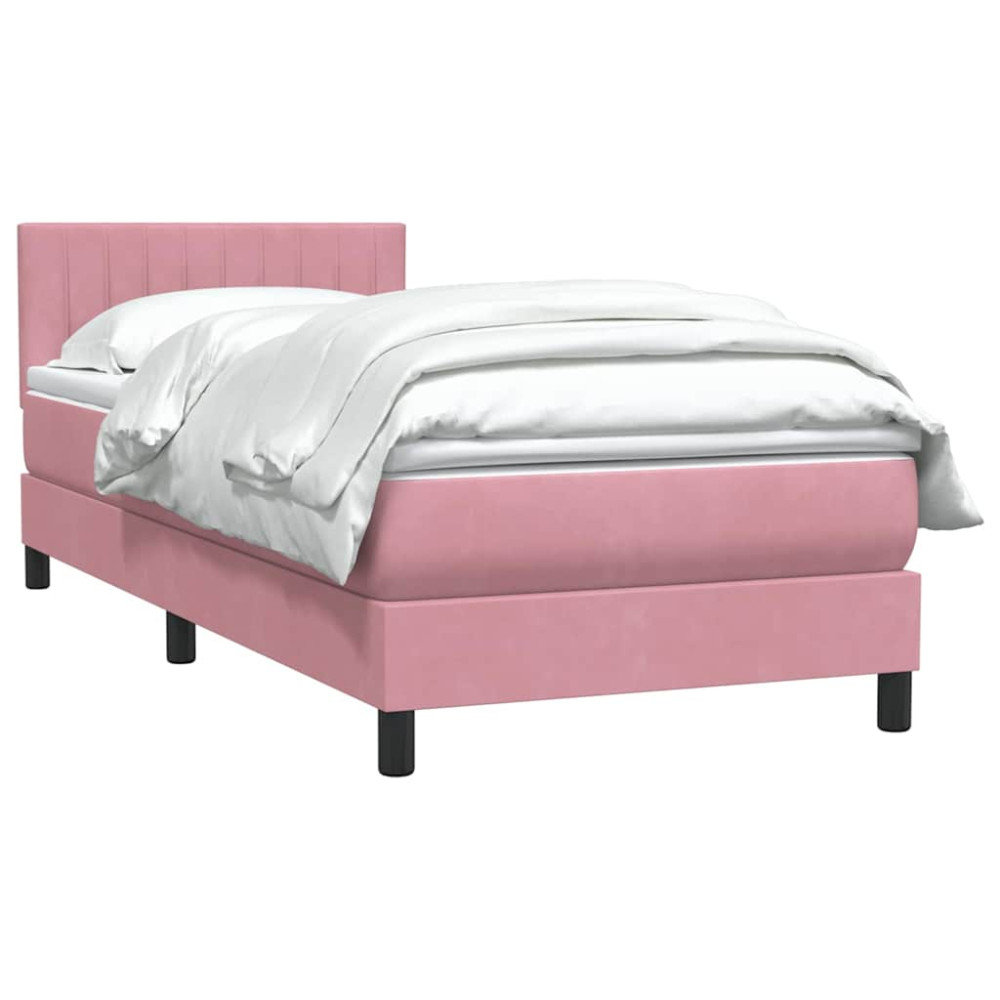 Produktbild för Ramsäng med madrass rosa 80x220 cm sammet