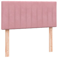 Produktbild för Ramsäng med madrass rosa 80x220 cm sammet
