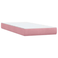 Produktbild för Ramsäng med madrass rosa 80x220 cm sammet