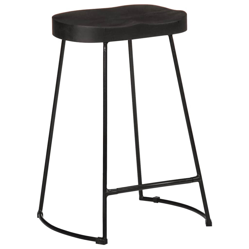 Produktbild för Barstolar 2 st svart 45x40x62 cm mango i massivt trä