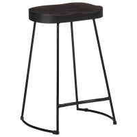 Produktbild för Barstolar 2 st svart 45x40x62 cm mango i massivt trä