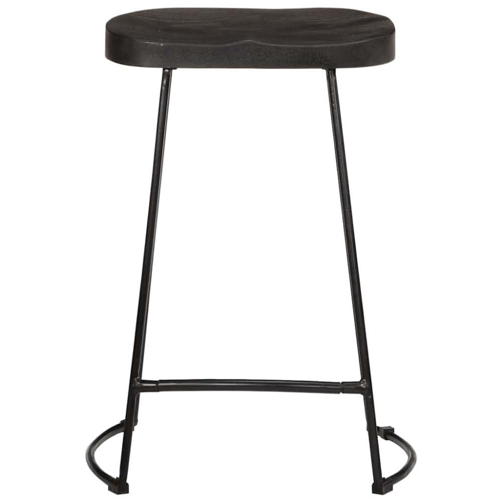 Produktbild för Barstolar 2 st svart 45x40x62 cm mango i massivt trä