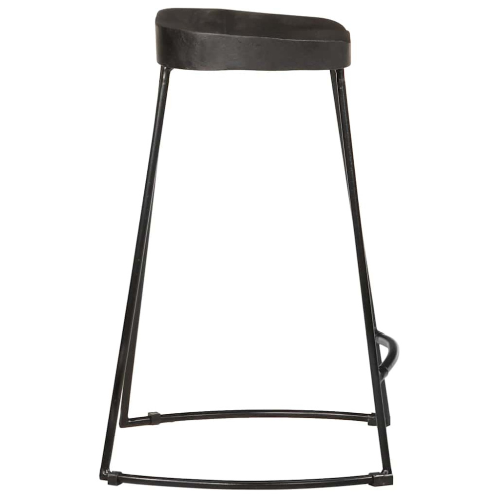 Produktbild för Barstolar 2 st svart 45x40x62 cm mango i massivt trä