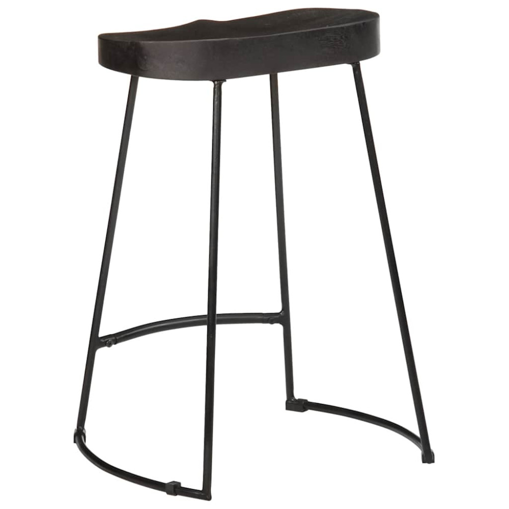 Produktbild för Barstolar 2 st svart 45x40x62 cm mango i massivt trä