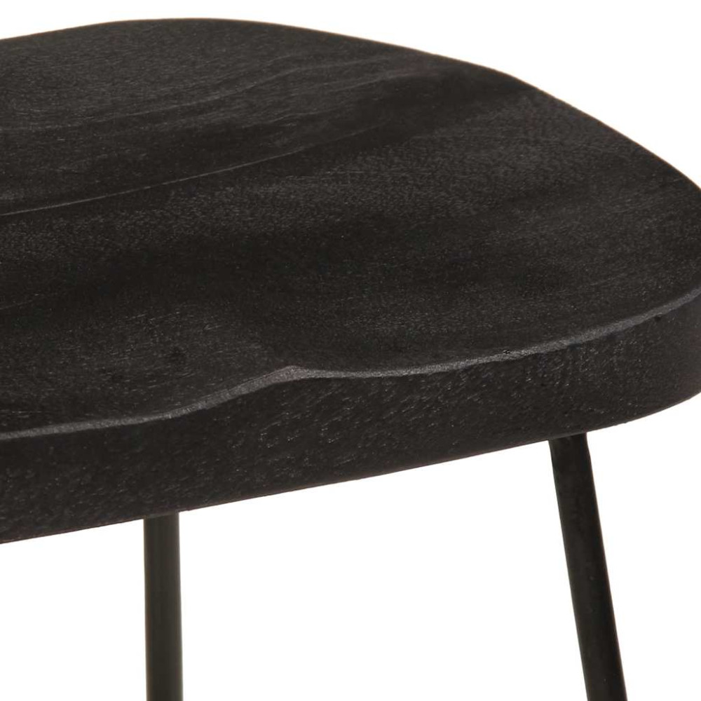 Produktbild för Barstolar 2 st svart 45x40x62 cm mango i massivt trä