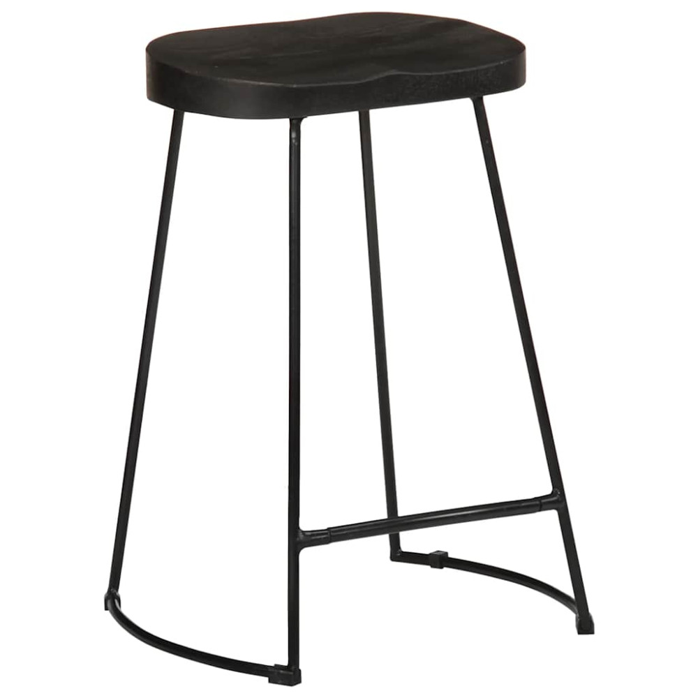 Produktbild för Barstolar 2 st svart 45x40x62 cm mango i massivt trä