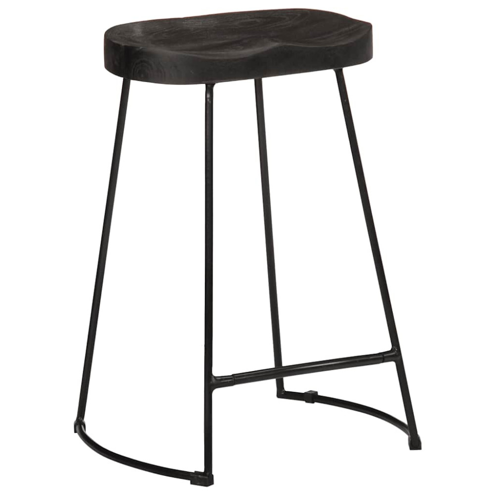Produktbild för Barstolar 2 st svart 45x40x62 cm mango i massivt trä