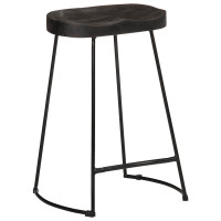 Produktbild för Barstolar 2 st svart 45x40x62 cm mango i massivt trä