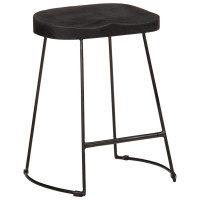 Produktbild för Barstolar 2 st svart 46x38x52 cm mango i massivt trä