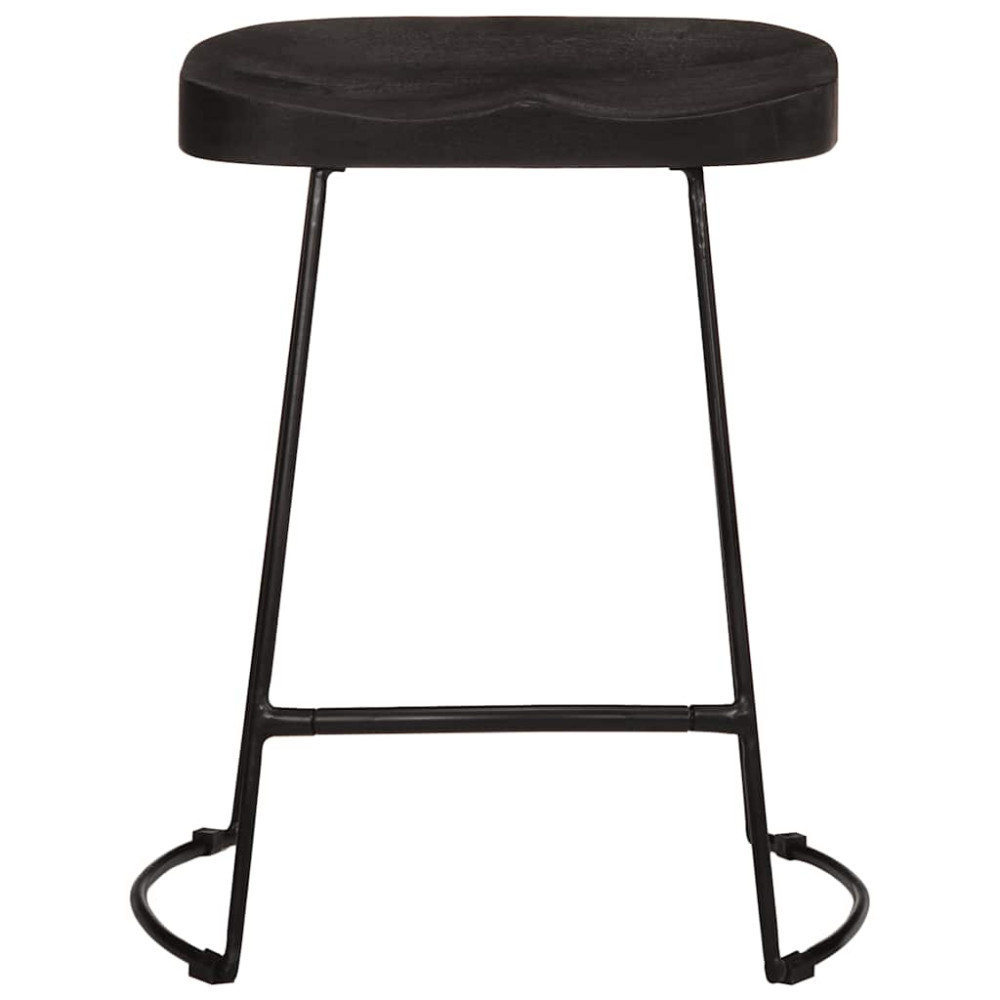 Produktbild för Barstolar 2 st svart 46x38x52 cm mango i massivt trä