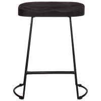 Produktbild för Barstolar 2 st svart 46x38x52 cm mango i massivt trä