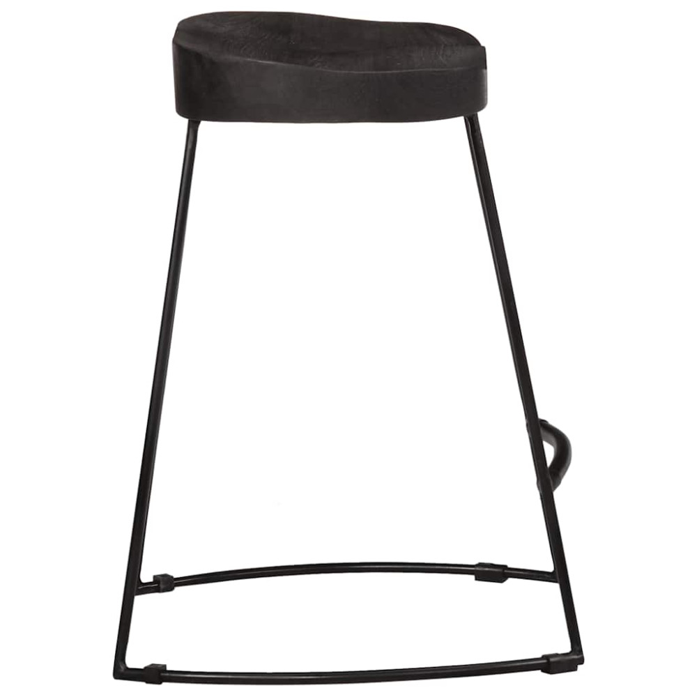 Produktbild för Barstolar 2 st svart 46x38x52 cm mango i massivt trä