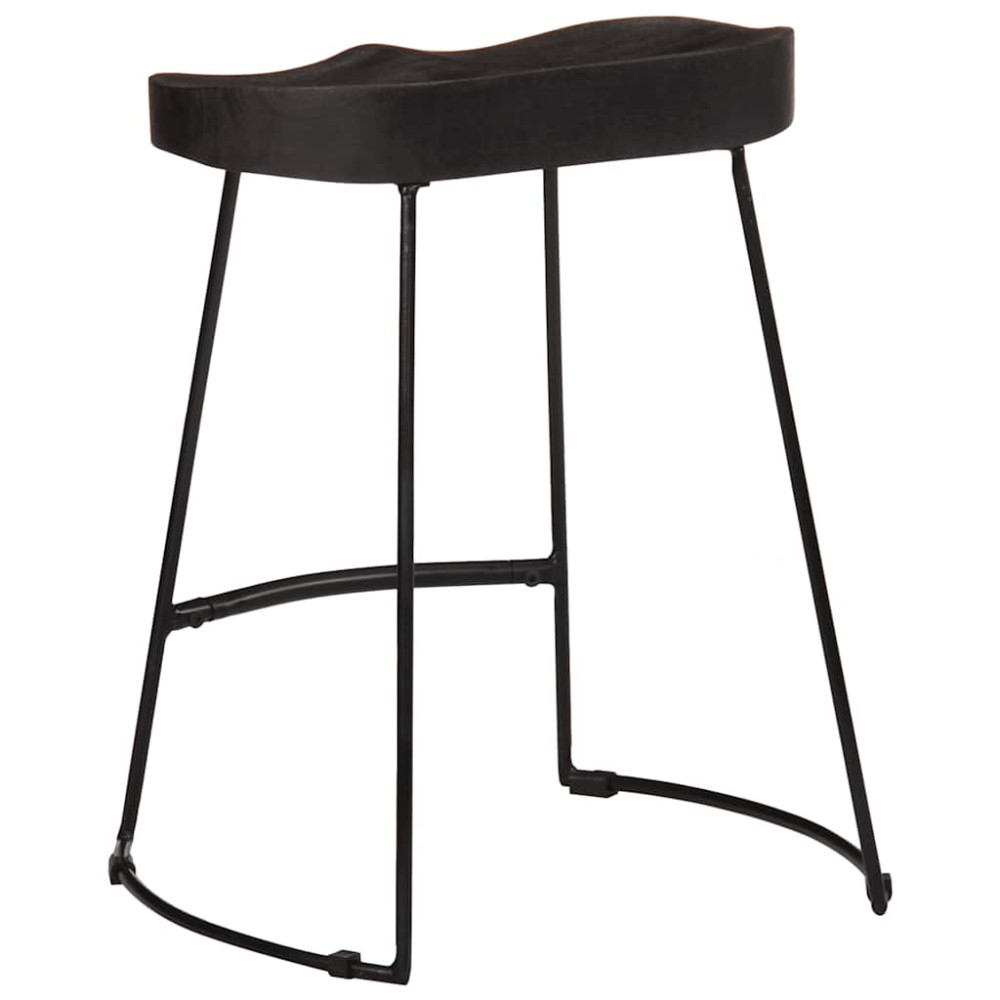 Produktbild för Barstolar 2 st svart 46x38x52 cm mango i massivt trä