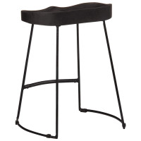 Produktbild för Barstolar 2 st svart 46x38x52 cm mango i massivt trä