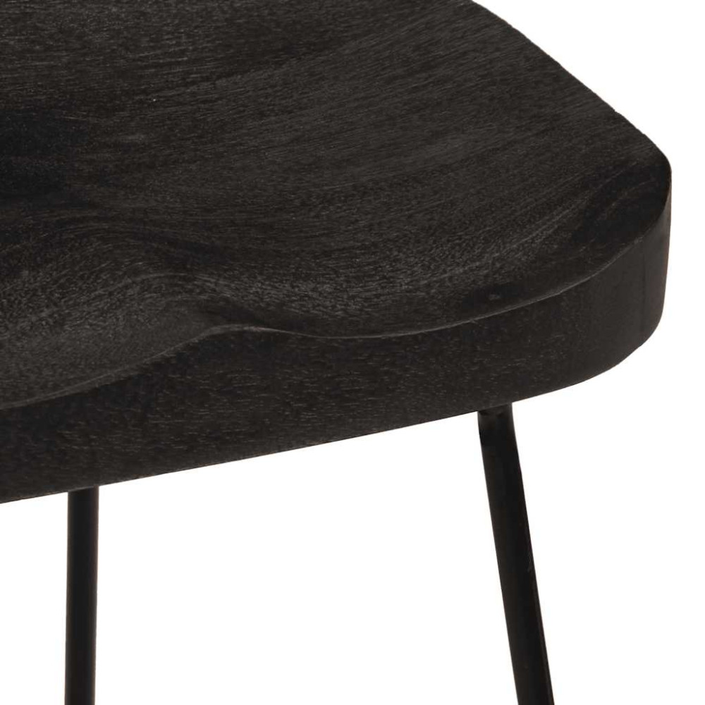Produktbild för Barstolar 2 st svart 46x38x52 cm mango i massivt trä