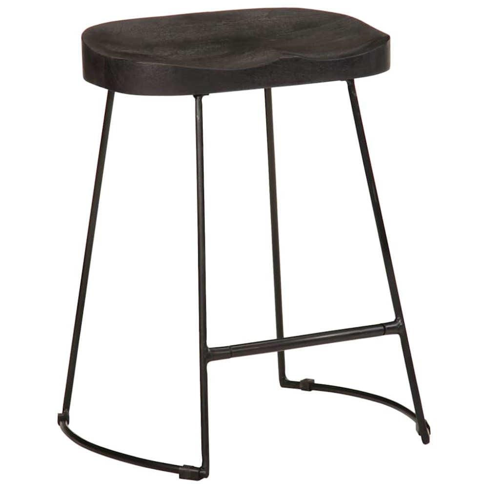 Produktbild för Barstolar 2 st svart 46x38x52 cm mango i massivt trä