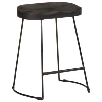 Produktbild för Barstolar 2 st svart 46x38x52 cm mango i massivt trä