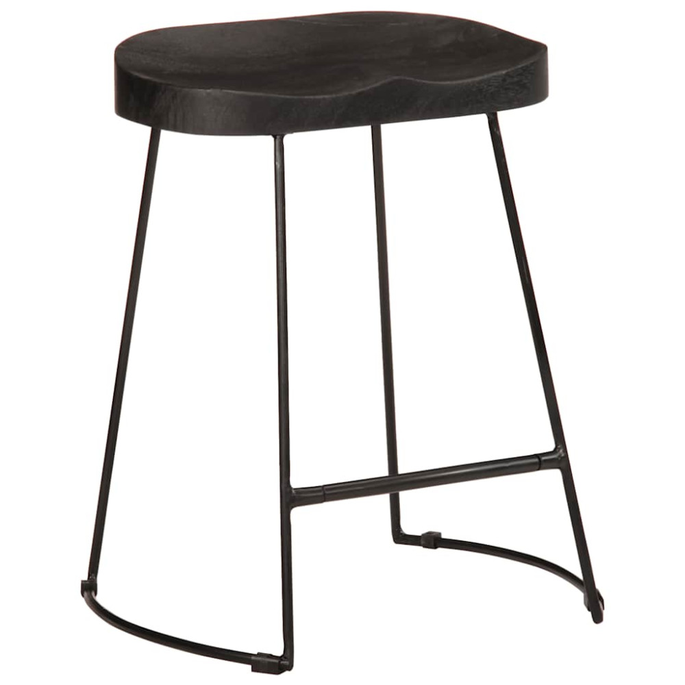 Produktbild för Barstolar 2 st svart 46x38x52 cm mango i massivt trä