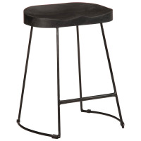 Produktbild för Barstolar 2 st svart 46x38x52 cm mango i massivt trä