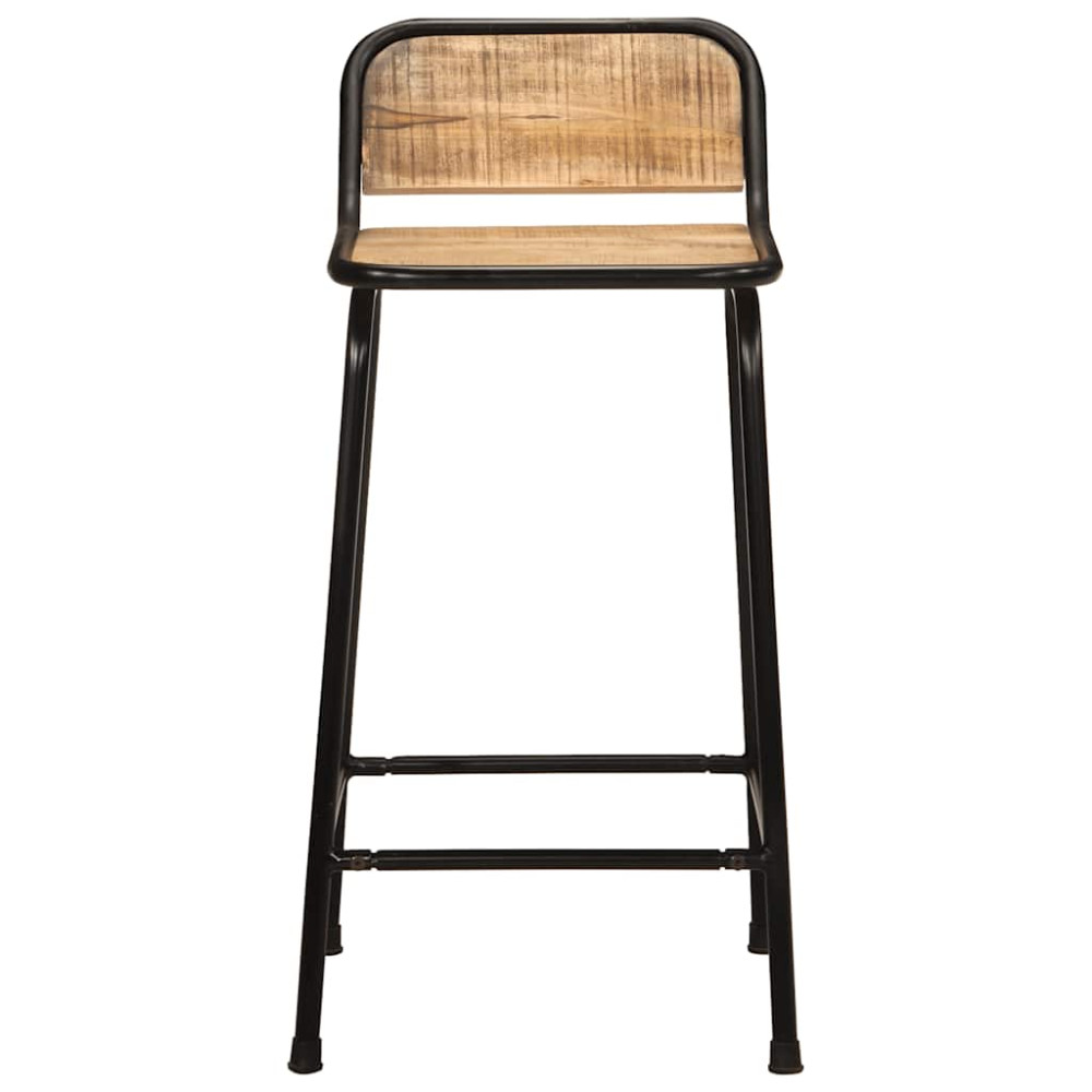 Produktbild för Barstolar 2 st 46x35,5x80 cm massivt trä grov mango