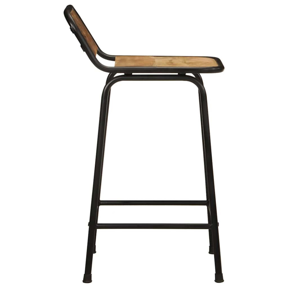 Produktbild för Barstolar 2 st 46x35,5x80 cm massivt trä grov mango