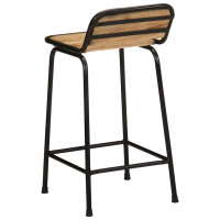 Produktbild för Barstolar 2 st 46x35,5x80 cm massivt trä grov mango