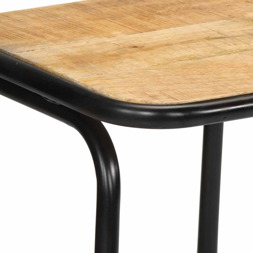 Produktbild för Barstolar 2 st 46x35,5x80 cm massivt trä grov mango