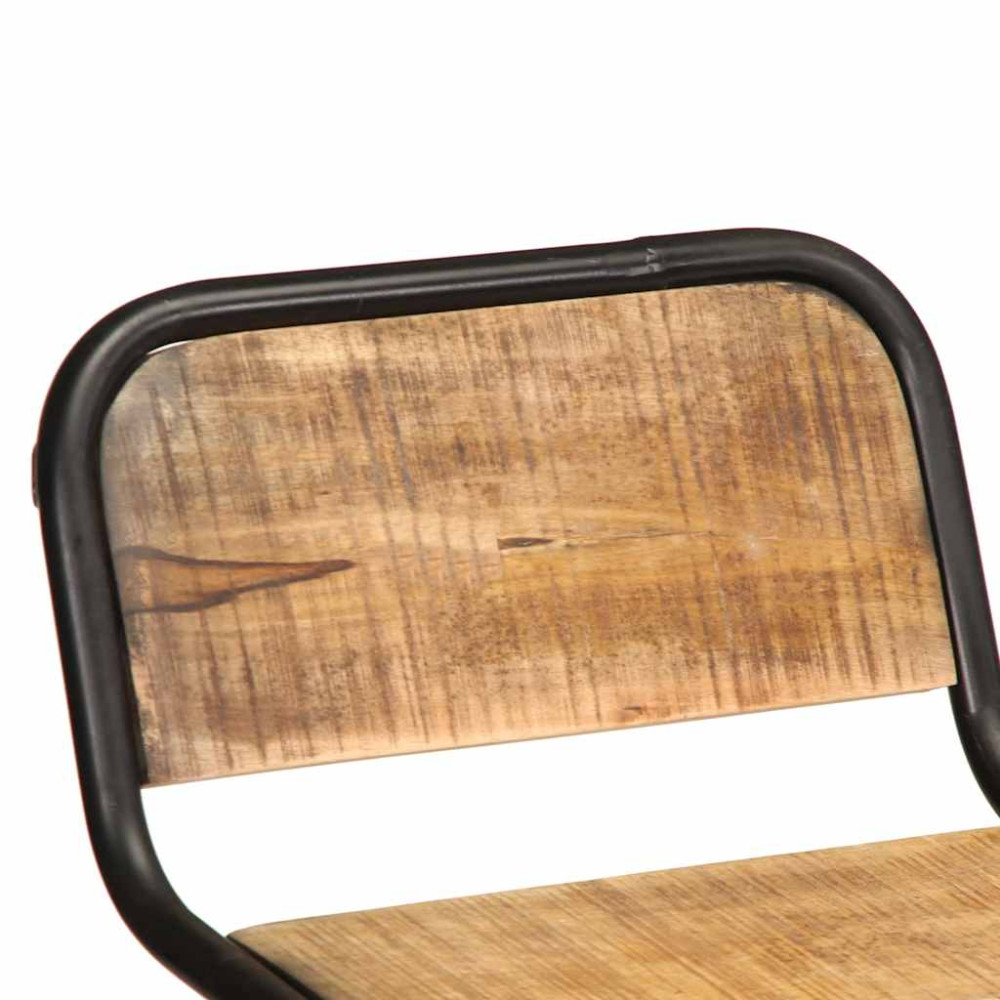 Produktbild för Barstolar 4 st 46x35,5x80 cm massivt trä grov mango