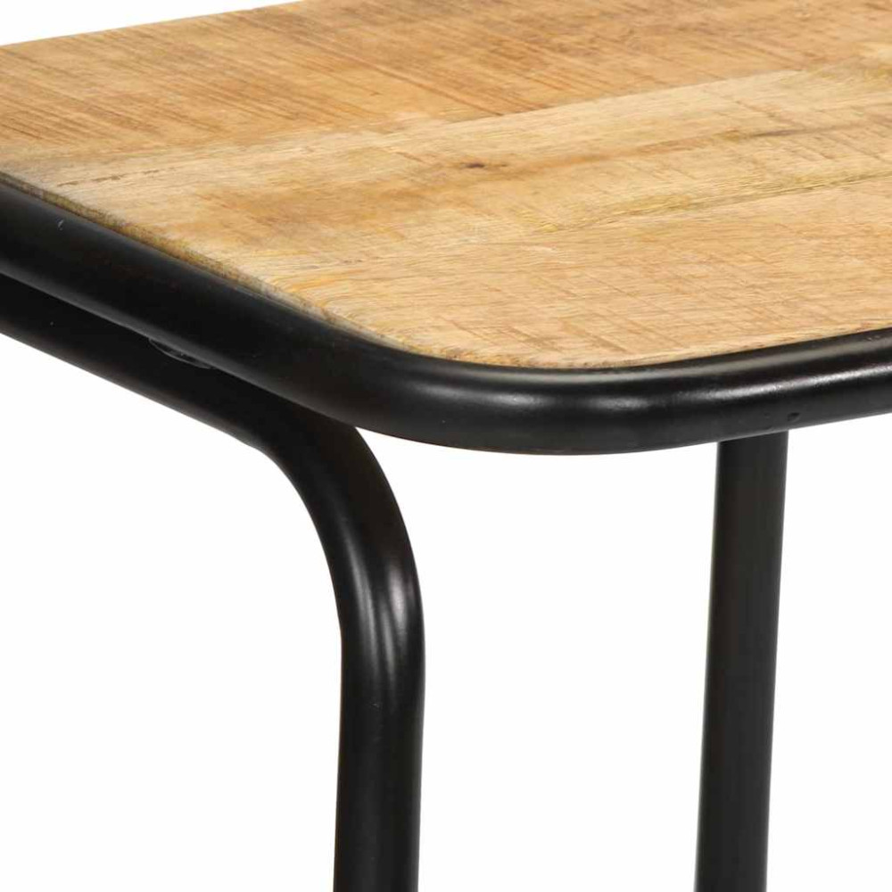 Produktbild för Barstolar 4 st 46x35,5x80 cm massivt trä grov mango