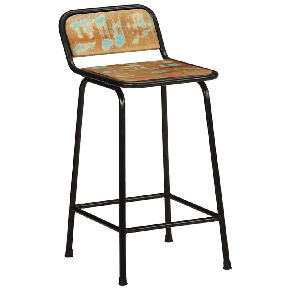 Produktbild för Barstolar 4 st 46x35,5x80 cm massivt trä återvunnet