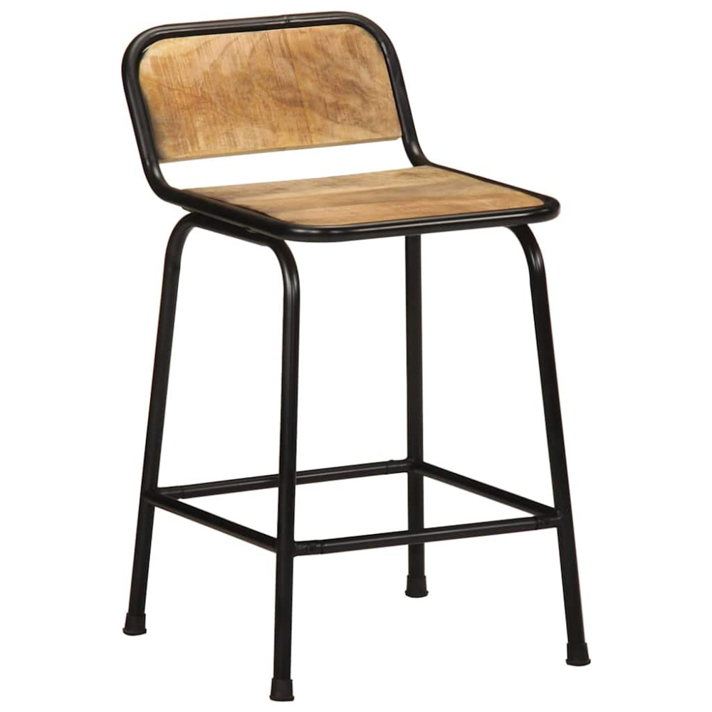 Produktbild för Barstolar 4 st 46x35,5x70 cm massivt trä grov mango