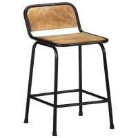 Produktbild för Barstolar 4 st 46x35,5x70 cm massivt trä grov mango